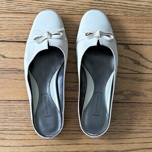 Nordstrom Ivory Bow Leather Flats